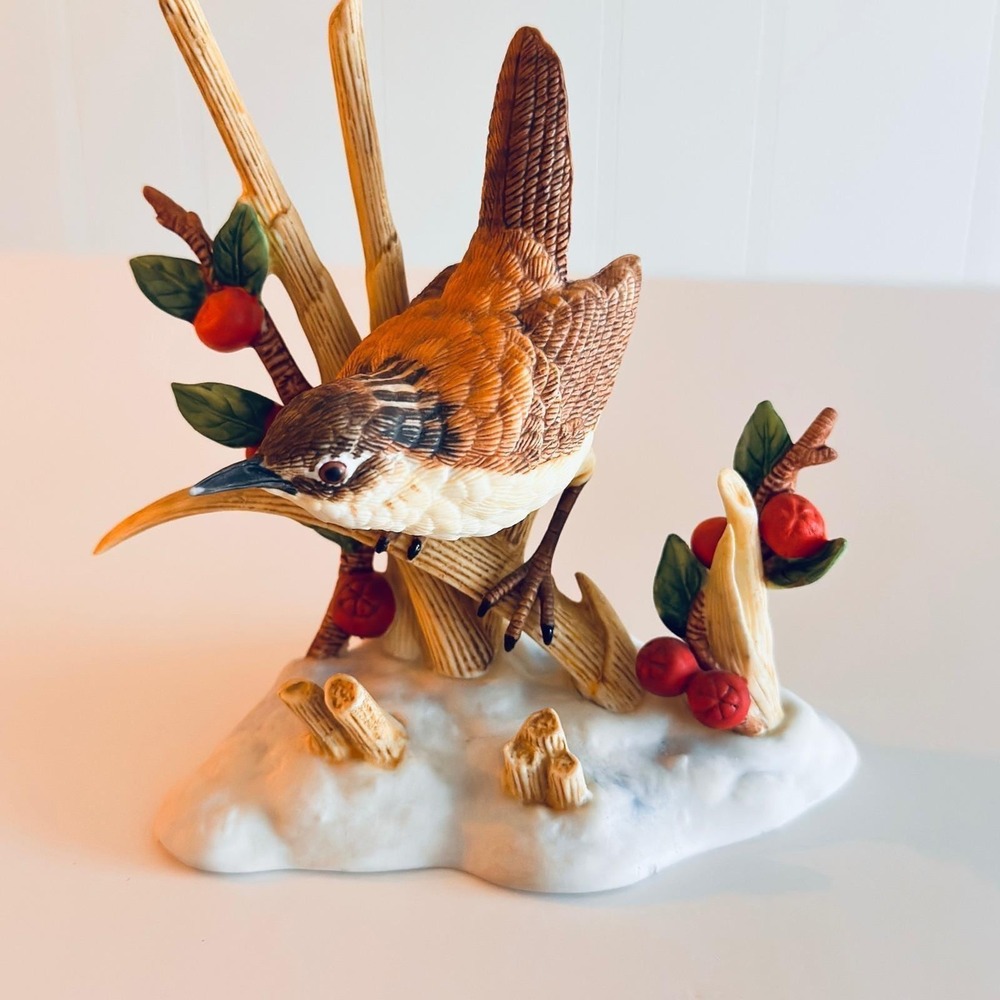 Lenox Marsh Wren Bird Figurine 1990 Fine Porcelain Garden Collection